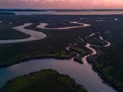 Sunset over Long Island and Horse Island