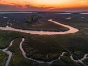 Sunset over Long Island and Horse Island